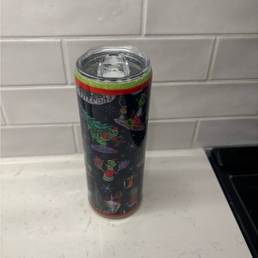 Grinch themed tumbler